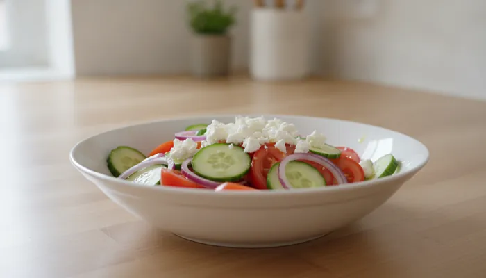 Brza salata od rajčice, krastavca i feta sira kao ideja za hladne salate recepti